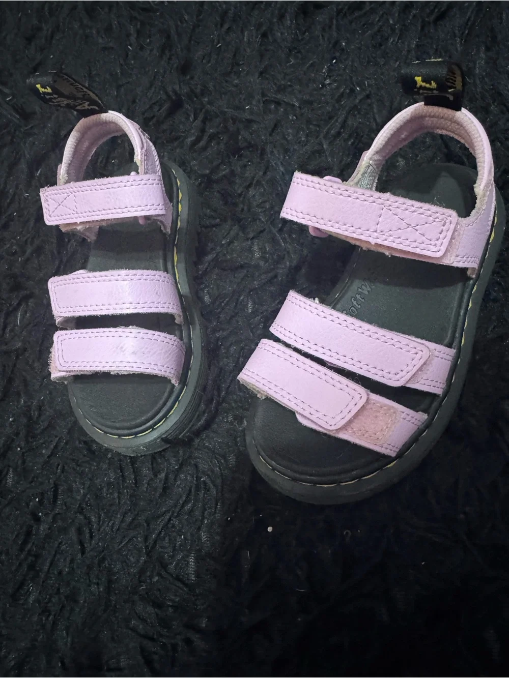 Dr. Martens Kids Lavender Triple-Strap Sandals size 10